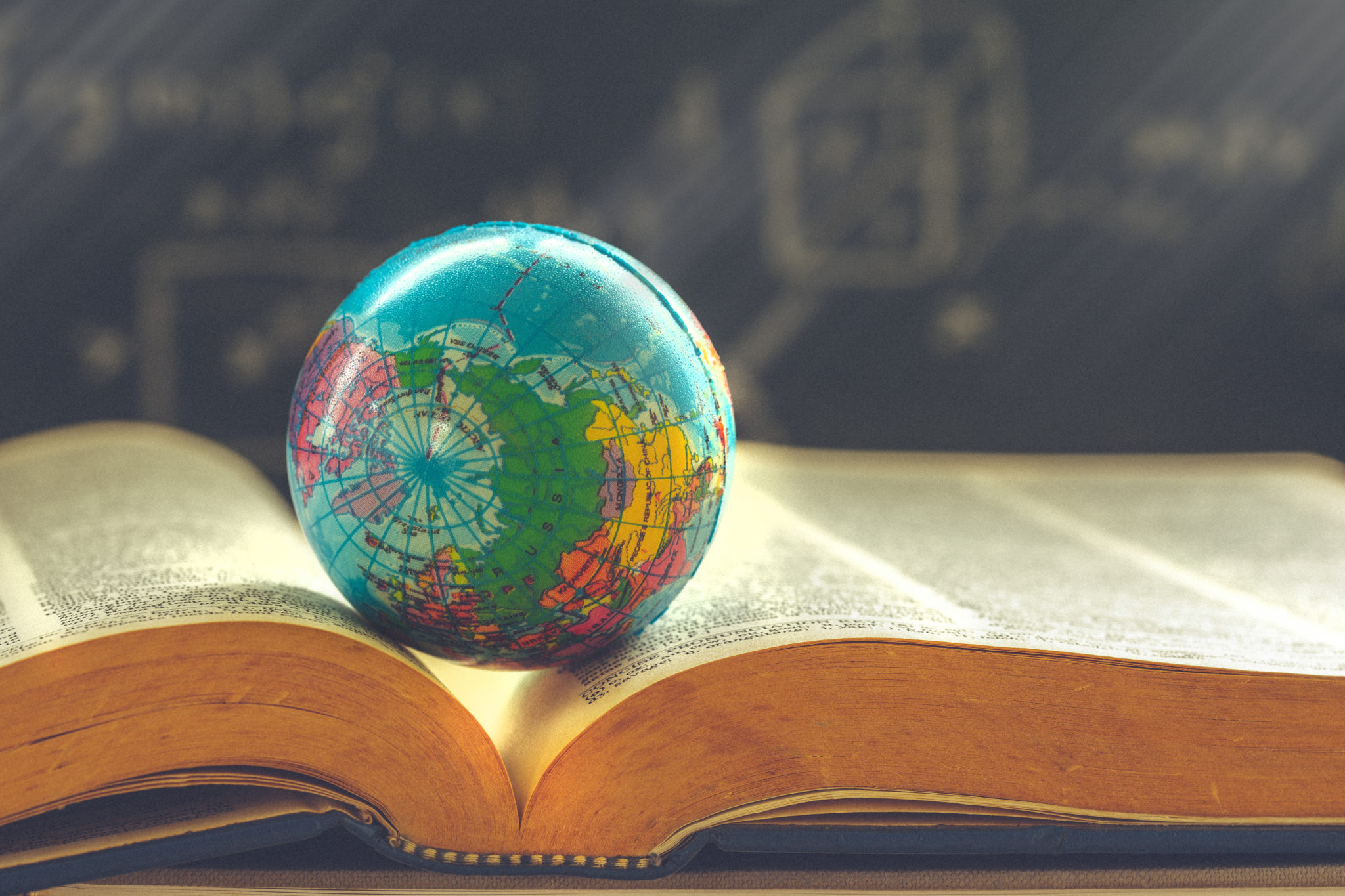 World globe on book. education school Concept